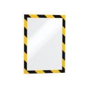 Infókeret A4, öntapadó mágneses záródás 2 db/csomag, Durable Duraframe® Security, sárga/fekete