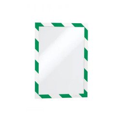 Infókeret A4, öntapadó mágneses záródás 2 db/csomag, Durable Duraframe® Security, zöld/fehér Irodatechnika, kellékei Durable