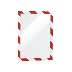 Infókeret A4, öntapadó mágneses záródás 2 db/csomag, Durable Duraframe® Security, piros/fehér Irodatechnika, kellékei Durable