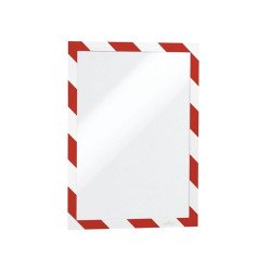 Infókeret A4, öntapadó mágneses záródás 2 db/csomag, Durable Duraframe® Security, piros/fehér Irodatechnika, kellékei Durable