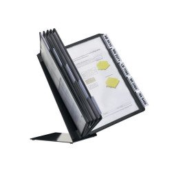 Bemutatótábla tartó, 10 panelhez Vario asztali, A4, fekete Irodatechnika, kellékei Durable