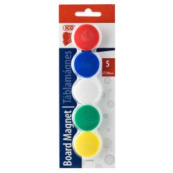 Mágnes 30mm, 5 db/csomag, Ico 5 klf. Szín Irodatechnika, kellékei Ico
