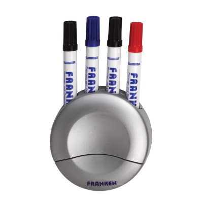 Mágneses táblatörlő és táblamarker tartó kerek 4 db marker tárolására alkalmas Franken Mágneses táblatörlő és táblamarker tartó kerek 4 db marker tárolására alkalmas Franken