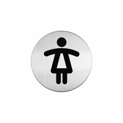 Piktogram, információs tábla, átmérő 83mm, Női WC Durable ezüst Piktogram, információs tábla, átmérő 83mm, Női WC Durable ezüst