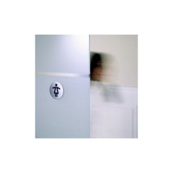 Piktogram, információs tábla, átmérő 83mm, Női WC Durable ezüst Irodatechnika, kellékei Durable