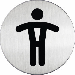 Piktogram, információs tábla, átmérő 83mm, Férfi WC Durable ezüst