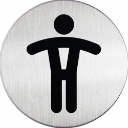 Piktogram, információs tábla, átmérő 83mm, Férfi WC Durable ezüst Irodatechnika, kellékei Durable