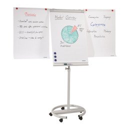 Flipchart tábla mobil 68x105cm, mágneses, 2 db segédkarral, 5 görgős Premium line Franken Irodatechnika, kellékei Franken