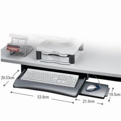 Billentyűzettartó, kihúzható, Fellowes® Underdesk Billentyűzet Fellowes