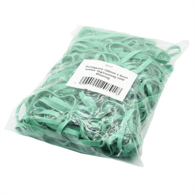 Gumigyűrű 150mmx8mm, széles 1kg/csomag, zöld Bluering® Gumigyűrű 150mmx8mm, széles 1kg/csomag, zöld Bluering®