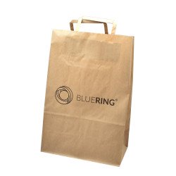 Szalagfüles papírtáska 32x17x33cm Bluering® barna Javítás, ragasztás, csomagolás Bluering