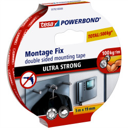 Ragasztószalag kétoldalas, rögzítószalag ultra erős 19mmX5m PowerBOND Tesa Javítás, ragasztás, csomagolás Tesa
