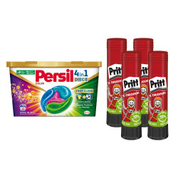Ragasztóstift 11 g AKCIÓS CSOMAG + Persil Discs Color mosókapszula 100x11 g (4x25 db ) stift Pritt