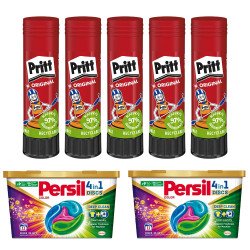 Ragasztóstift 43 g AKCIÓS CSOMAG + 2 db Persil Discs Color mosókapszula 100x43 g (10x10 db ) stift Pritt Javítás, ragasztás, csomagolás Pritt