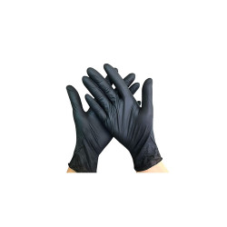 Gumikesztyű nitril púdermentes XL 100 db/doboz GMT Super Gloves fekete Iroda üzemeltetés, munkavédelem GMT