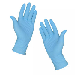 Gumikesztyű nitril púdermentes L 100 db/doboz GMT Super Gloves kék Iroda üzemeltetés, munkavédelem GMT