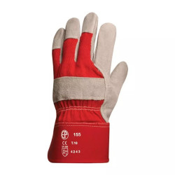 Védőkesztyű erős bőr L-es méret piros Iroda üzemeltetés, munkavédelem Egyéb