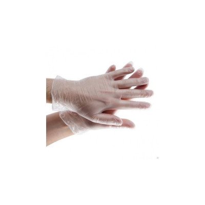 Gumikesztyű vinil púdermentes M 100 db/doboz átlátszó