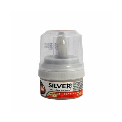 Cipőtisztító krém tégelyes 50 ml szivacsos Silver fekete