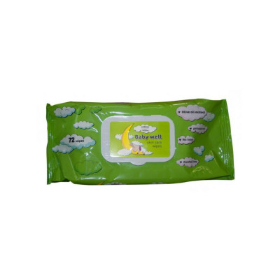 Nedves törlőkendő 72 lap/csomag Baby Well Oliva Nedves törlőkendő 72 lap/csomag Baby Well Oliva