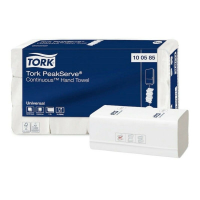 Kéztörlő 1 rétegű folyamatos adagolású 410 lap/csomag 12 csomag/karton 12 db/karton PeakServe® Tork_100585 fehér