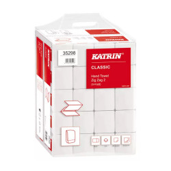 Kéztörlő 2 rétegű Z hajtogatású 200 lap/csomag 20 csomag/karton Classic Handy Pack Katrin_35298 fehérített Iroda üzemeltetés, munkavédelem Katrin