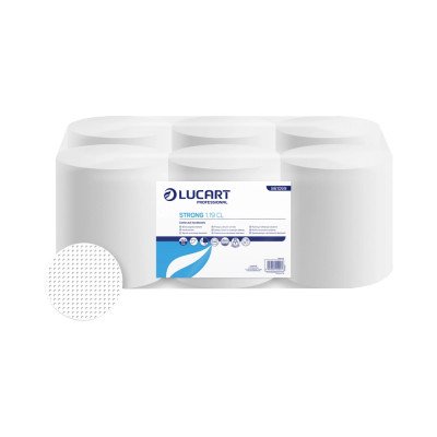 Kéztörlő 1 rétegű tekercses átmérő: 19 cm duda nélküli 6 tekercs/karton Strong 1.19 CL Lucart _861099 fehér