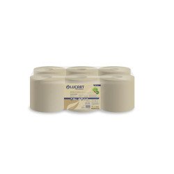 Kéztörlő 2 rétegű tekercses átmérő: 19 cm 6 tekercs/karton 19 CF EcoNatural Lucart_861133 havanna barna Iroda üzemeltetés, munkavédelem Lucart