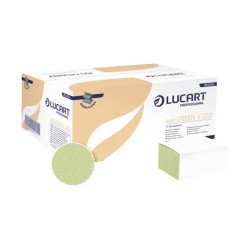 Kéztörlő 1 rétegű V hajtogatású 250 lap/csomag 20 cs/karton Easy Green Lucart_863063P zöld Iroda üzemeltetés, munkavédelem Lucart