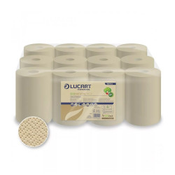 Kéztörlő 2 rétegű tekercses átmérő: 14 cm 12 tekercs/karton EcoNatural 14CF Lucart_861134 barna
