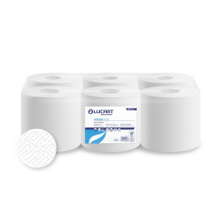 Kéztörlő 2 rétegű tekercses átmérő: 18 cm 100 % cellulóz 6 tekercs/karton 130 A Strong Lucart _861086J hófehér Iroda üzemeltetés, munkavédelem Lucart