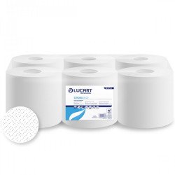 Kéztörlő 2 rétegű tekercses átmérő: 18 cm 100 % cellulóz 6 tekercs/karton 130 A Strong Lucart _861086J hófehér Iroda üzemeltetés, munkavédelem Lucart