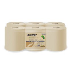 Kéztörlő 2 rétegű tekercses átmérő: 20 cm 500 lap/tekercs 6 tekercs/karton EcoNatural 500 CF Lucart_852405 havanna barna Iroda üzemeltetés, munkavédelem Lucart