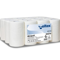 Kéztörlő 2 rétegű tekercses átmérő: 20 cm 100% cellulóz 6 tekercs/karton Celtex_32317 hófehér