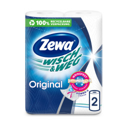 Háztartási papírtörlő kéztörlő 2 rétegű 4 tekercs/csomag Wish&Weg Original Zewa fehér Iroda üzemeltetés, munkavédelem Zewa