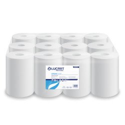 Kéztörlő 2 rétegű tekercses átmérő: 14 cm 100% cellulóz 12 tekercs/karton 14 CF Strong Lucart_861093J fehér Iroda üzemeltetés, munkavédelem Lucart