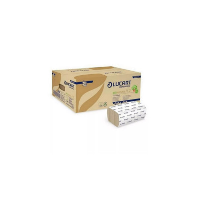 Kéztörlő 2 rétegű V hajtogatású 190 lap/csomag 20 cs/karton EcoNatural Lucart_863044 havanna barna