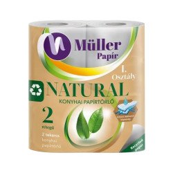 Háztartási papírtörlő kéztörlő 2 rétegű 2 tekercs/csomag Natural fehérített Iroda üzemeltetés, munkavédelem Müller