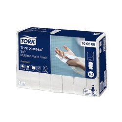 Kéztörlő 2 rétegű Interfold hajtogatású 110 lap/csomag 21 csomag/karton Premium Xpress Multifold H2 Tork_100288 fehér Iroda üzemeltetés, munkavédelem Tork