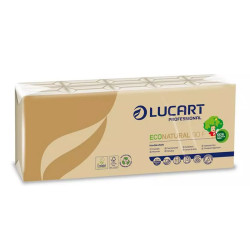 Papírzsebkendő 4 rétegű 9 lap/cs 10 cs/csomag EcoNatural 90 F Lucart_843166J havanna barna Iroda üzemeltetés, munkavédelem Lucart