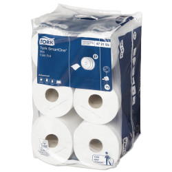 Toalettpapír 2 rétegű közületi átmérő: 14,9 cm 12 tekercs/karton laponkénti adagolású Mini Smart One® Tork_472193 fehér Iroda üzemeltetés, munkavédelem Tork