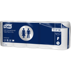 Toalettpapír 3 rétegű átmérő: 12 cm 150 lap/19,4 m/tekercs 10 tekercs/csomag Soft T4 Tork_110792 fehér Iroda üzemeltetés, munkavédelem Tork