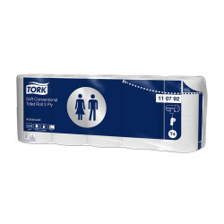 Toalettpapír 3 rétegű átmérő: 12 cm 150 lap/19,4 m/tekercs 10 tekercs/csomag Soft T4 Tork_110792 fehér Iroda üzemeltetés, munkavédelem Tork