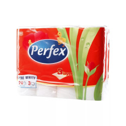 Toalettpapír 3 rétegű 100% cellulóz 24 tekercs/csomag Boni Perfex hófehér