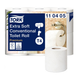 Toalettpapír 4 rétegű kistekercses átmérő: 11,8 cm 153 lap/tekercs 6 tekercs/csomag Extra Soft T4 Tork_110406 fehér Iroda üzemeltetés, munkavédelem Tork