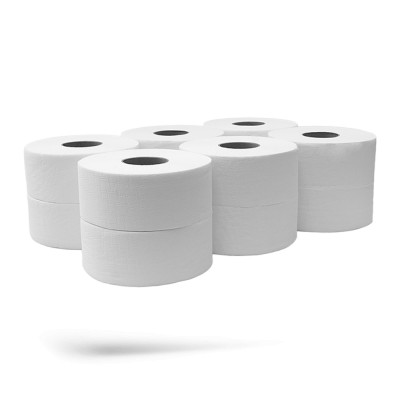 Toalettpapír 2 rétegű közületi átmérő: 14 cm 100 % cellulóz laponkénti adagolású 12 tekercs/karton hófehér