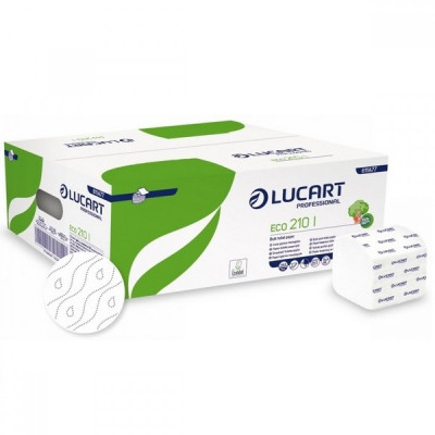Toalettpapír 2 rétegű hajtogatott 210 lap/csomag 40 cs/karton Eco 210 I Bulk Pack Lucart_811A77 fehér Toalettpapír 2 rétegű hajtogatott 210 lap/csomag 40 cs/karton Eco 210 I Bulk Pack Lucart_811A77 fehér
