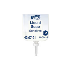 Folyékony szappan utántöltő 1 liter érzékeny bőrre Premium S1 Tork_420701 fehér