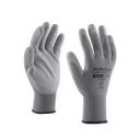 Szerelőkesztyű poliészter PU tenyérmártással L-es méret Guarder szürke