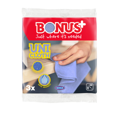 Törlőkendő kevertszálas 3 db/csomag Uni Bonus_B179 Törlőkendő kevertszálas 3 db/csomag Uni Bonus_B179